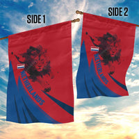 Netherlands Garden Flag with Lion Graphic and Dutch Flag in Red and Blue Design - Wonder Print Shop