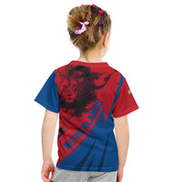 Netherlands Kid T Shirt with Lion Graphic and Dutch Flag in Red and Blue Design - Wonder Print Shop