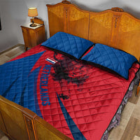 Netherlands Quilt Bed Set with Lion Graphic and Dutch Flag in Red and Blue Design - Wonder Print Shop