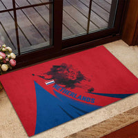 Netherlands Rubber Doormat with Lion Graphic and Dutch Flag in Red and Blue Design - Wonder Print Shop