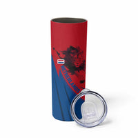 Netherlands Skinny Tumbler with Lion Graphic and Dutch Flag in Red and Blue Design - Wonder Print Shop