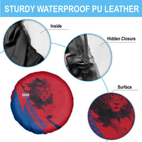 Netherlands Spare Tire Cover with Lion Graphic and Dutch Flag in Red and Blue Design - Wonder Print Shop