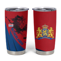 Netherlands Tumbler Cup with Lion Graphic and Dutch Flag in Red and Blue Design - Wonder Print Shop