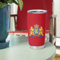 Netherlands Tumbler Cup with Lion Graphic and Dutch Flag in Red and Blue Design - Wonder Print Shop