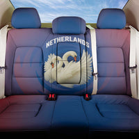 Netherlands Back Car Seat Cover with Swan Couple Graphic and Dutch Flag in Gradient Red and Blue Design - Wonder Print Shop