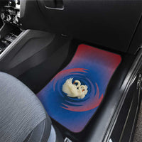 Netherlands Car Mats with Swan Couple Graphic and Dutch Flag in Gradient Red and Blue Design - Wonder Print Shop