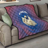 Netherlands Quilt with Swan Couple Graphic and Dutch Flag in Gradient Red and Blue Design - Wonder Print Shop