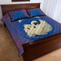 Netherlands Quilt Bed Set with Swan Couple Graphic and Dutch Flag in Gradient Red and Blue Design - Wonder Print Shop
