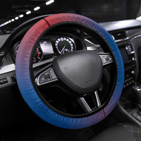 Netherlands Steering Wheel Cover with Swan Couple Graphic and Dutch Flag in Gradient Red and Blue Design - Wonder Print Shop
