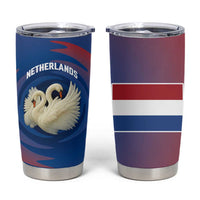 Netherlands Tumbler Cup with Swan Couple Graphic and Dutch Flag in Gradient Red and Blue Design - Wonder Print Shop