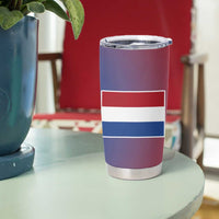 Netherlands Tumbler Cup with Swan Couple Graphic and Dutch Flag in Gradient Red and Blue Design - Wonder Print Shop