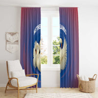 Netherlands Window Curtain with Swan Couple Graphic and Dutch Flag in Gradient Red and Blue Design - Wonder Print Shop