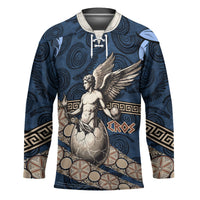 Eros Greek Mythology Protogonos Hockey Jersey Winged Eros Emerging From Cosmic Egg Greek Key