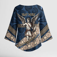 Eros Greek Mythology Protogonos Kimono Sleeve Blouse Winged Eros Emerging From Cosmic Egg Greek Key