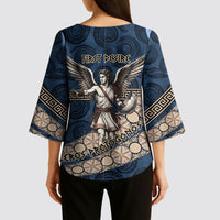 Eros Greek Mythology Protogonos Kimono Sleeve Blouse Winged Eros Emerging From Cosmic Egg Greek Key