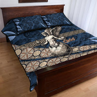 Eros Greek Mythology Protogonos Quilt Bed Set Winged Eros Emerging From Cosmic Egg Greek Key