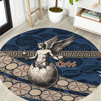 Eros Greek Mythology Protogonos Round Carpet Winged Eros Emerging From Cosmic Egg Greek Key