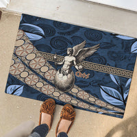 Eros Greek Mythology Protogonos Rubber Doormat Winged Eros Emerging From Cosmic Egg Greek Key