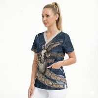 Eros Greek Mythology Protogonos Scrub Top Winged Eros Emerging From Cosmic Egg Greek Key