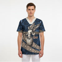 Eros Greek Mythology Protogonos Scrub Top Winged Eros Emerging From Cosmic Egg Greek Key