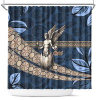 Eros Greek Mythology Protogonos Shower Curtain Winged Eros Emerging From Cosmic Egg Greek Key