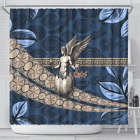 Eros Greek Mythology Protogonos Shower Curtain Winged Eros Emerging From Cosmic Egg Greek Key