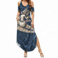 Eros Greek Mythology Protogonos Summer Maxi Dress Winged Eros Emerging From Cosmic Egg Greek Key