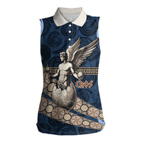 Eros Greek Mythology Protogonos Women Sleeveless Polo Shirt Winged Eros Emerging From Cosmic Egg Greek Key