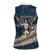Eros Greek Mythology Protogonos Women Sleeveless Polo Shirt Winged Eros Emerging From Cosmic Egg Greek Key