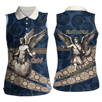 Eros Greek Mythology Protogonos Women Sleeveless Polo Shirt Winged Eros Emerging From Cosmic Egg Greek Key