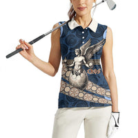 Eros Greek Mythology Protogonos Women Sleeveless Polo Shirt Winged Eros Emerging From Cosmic Egg Greek Key
