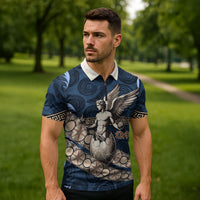 Eros Greek Mythology Protogonos Zipper Polo Shirt Winged Eros Emerging From Cosmic Egg Greek Key
