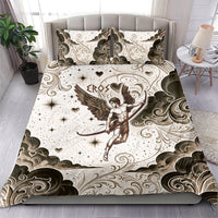 Eros Greek Mythology Cupid God Of Love Bedding Set Winged Archer Eros Bow Arrow And Celestial Clouds