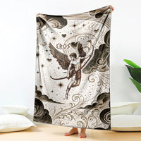 Eros Greek Mythology Cupid God Of Love Blanket Winged Archer Eros Bow Arrow And Celestial Clouds