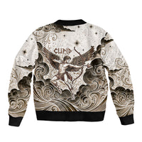 Eros Greek Mythology Cupid God Of Love Bomber Jacket Winged Archer Eros Bow Arrow And Celestial Clouds