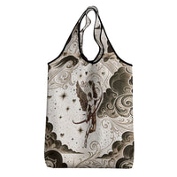 Eros Greek Mythology Cupid God Of Love Grocery Bag Winged Archer Eros Bow Arrow And Celestial Clouds