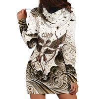 Eros Greek Mythology Cupid God Of Love Hoodie Dress Winged Archer Eros Bow Arrow And Celestial Clouds