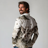 Eros Greek Mythology Cupid God Of Love Long Sleeve Polo Shirt Winged Archer Eros Bow Arrow And Celestial Clouds