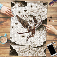 Eros Greek Mythology Cupid God Of Love Puzzle Winged Archer Eros Bow Arrow And Celestial Clouds
