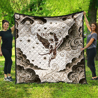 Eros Greek Mythology Cupid God Of Love Quilt Winged Archer Eros Bow Arrow And Celestial Clouds