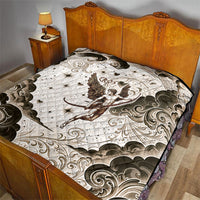 Eros Greek Mythology Cupid God Of Love Quilt Winged Archer Eros Bow Arrow And Celestial Clouds
