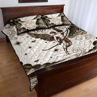 Eros Greek Mythology Cupid God Of Love Quilt Bed Set Winged Archer Eros Bow Arrow And Celestial Clouds