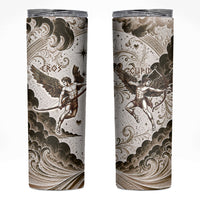 Eros Greek Mythology Cupid God Of Love Skinny Tumbler Winged Archer Eros Bow Arrow And Celestial Clouds