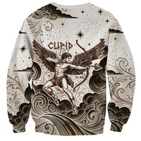 Eros Greek Mythology Cupid God Of Love Sweatshirt Winged Archer Eros Bow Arrow And Celestial Clouds