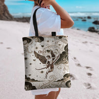 Eros Greek Mythology Cupid God Of Love Tote Bag Winged Archer Eros Bow Arrow And Celestial Clouds