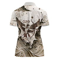 Eros Greek Mythology Cupid God Of Love Women Polo Shirt Winged Archer Eros Bow Arrow And Celestial Clouds