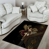 Nike Goddess Area Rug Ancient Greece Laurel Wreath And Greek Key