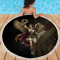 Nike Goddess Beach Blanket Ancient Greece Laurel Wreath And Greek Key