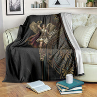 Nike Goddess Blanket Ancient Greece Laurel Wreath And Greek Key