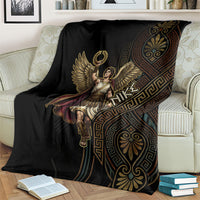 Nike Goddess Blanket Ancient Greece Laurel Wreath And Greek Key